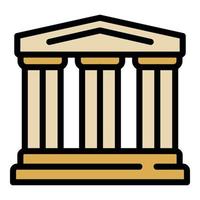 Greek temple icon color outline vector