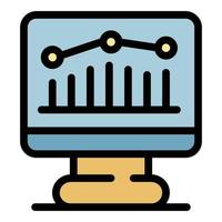 Report analysis icon color outline vector