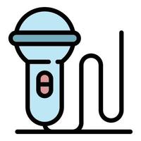 Microphone icon color outline vector