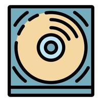 Audio disk icon color outline vector