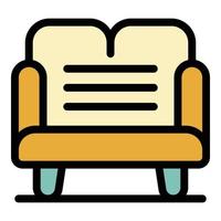 Sofa furniture icon color outline vector