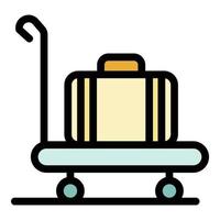 Delivery luggage icon color outline vector