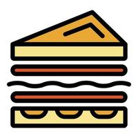 vector de contorno de color de icono de sándwich doble