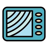 Digital fish finder icon color outline vector