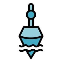 Bobber in water icon color outline vector