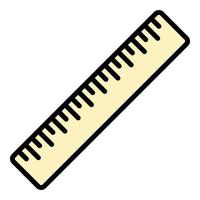 Measure ruler icon color outline vector