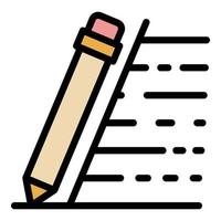 Writing pen icon color outline vector