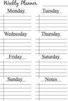 My plans, goals, tasks, reminders, schedule. Personal week planner. vector