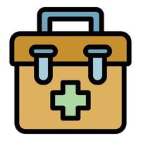 Medicine chest icon color outline vector