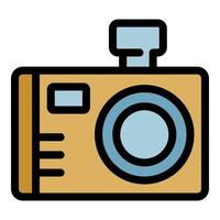 Digital camera icon color outline vector