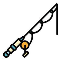 Fishing rod icon color outline vector