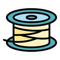 Reel line spool icon color outline vector