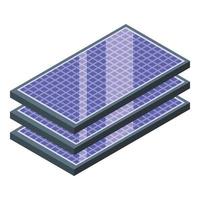 Solar panel stack icon isometric vector. Energy power vector