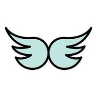 Wings icon color outline vector