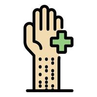 Healthy hand icon color outline vector