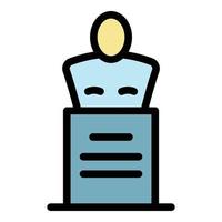 Theatre bust icon color outline vector