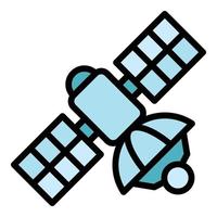 Antenna satellite icon color outline vector