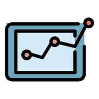 Finance graph chart icon color outline vector