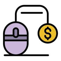 Mouse money icon color outline vector