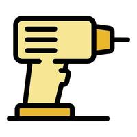 Electric drill icon color outline vector