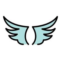 Phoenix wings icon color outline vector