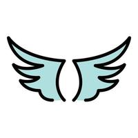 Phoenix wings icon color outline vector