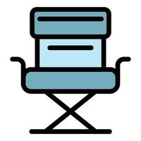 vector de contorno de color de icono de silla de director de cine