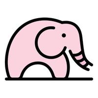 Mammal elephant icon color outline vector