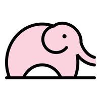 Wild elephant icon color outline vector