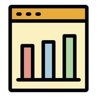 Web page graph icon color outline vector