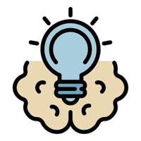 Brainstorming bulb idea icon color outline vector