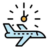 Flight time icon color outline vector