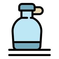 vector de contorno de color de icono de botella de matraz de agua