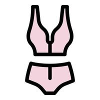 Linear swimsuit icon color outline vector