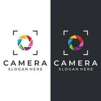 Photography camera logo, lens camera shutter, digital, line, professional, elegant and modern. Logo can be used for studio, photography and businesses. Using vector illustration editing templates.