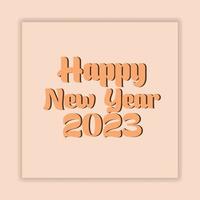 happy new year 2023 text typography design poster template vector