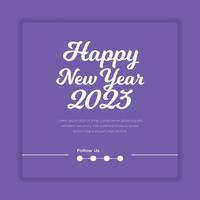 happy new year 2023 text typography design poster template vector