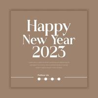 happy new year 2023 text typography design poster template vector