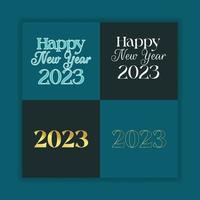 happy new year 2023 text typography design poster template vector