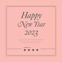 happy new year 2023 text typography design poster template vector