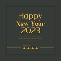 happy new year 2023 text typography design poster template vector