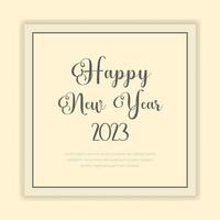 happy new year 2023 text typography design poster template vector