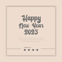 happy new year 2023 text typography design poster template vector