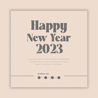 happy new year 2023 text typography design poster template vector