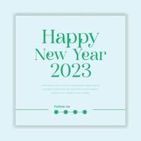 feliz año nuevo 2023 plantilla de póster de diseño de tipografía de texto vector