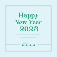 feliz año nuevo 2023 plantilla de póster de diseño de tipografía de texto vector