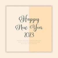 happy new year 2023 text typography design poster template vector