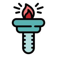 Career torch icon color outline vector