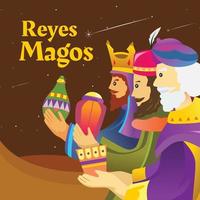 diseño de ilustración de imagen de reyes magos con tamaño cuadrado de instagram vector