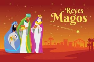 diseño de plantilla de banner para evento de 3 reyes el día de navidad vector